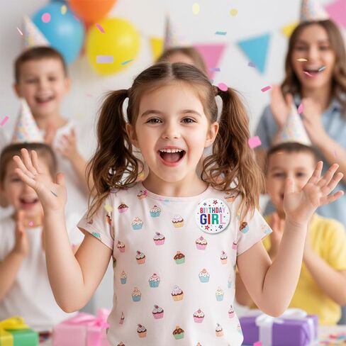 دبوس عيد ميلاد للفتيات، قطعتان من دبابيس عيد الميلاد المستديرة باللون الأبيض والملون، بقطر 2.3 سم، مثالية لديكورات وإكسسوارات حفلات عيد الميلاد in Kuwait