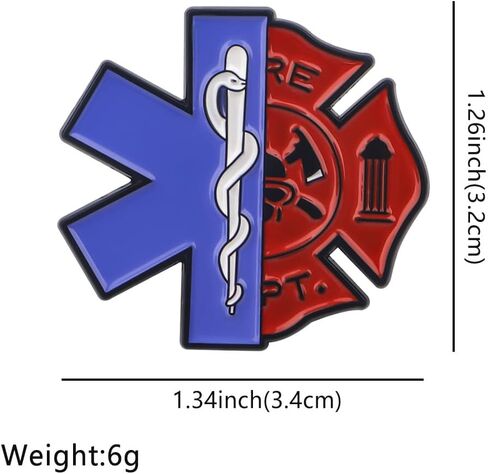 2 دبابيس EMT من Star of Life، دبوس مسعف لرجال الإطفاء، ملحقات قبعة حقيبة الظهر in Saudi Arabia
