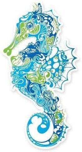 Seahorse Fancy Design Vinyl Sticker - Car Window Bumper Laptop Bumper Sticker Decal in Kuwait
