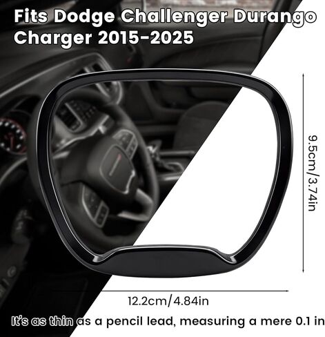 إطار زر التوجيه للتحكم المركزي متوافق مع دودج تشالنجر دورانجو 2015-2025، ملحقات غطاء التحكم في عجلة القيادة الملائمة تمامًا in Kuwait