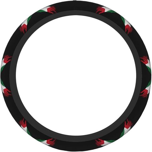 Palestine Palestinian Flag Wings Steering Wheel Cover for Men Women Universal Fit 15 Inch Anti-Slip Elastic Thickened Steering Wheel Cover in Saudi Arabia