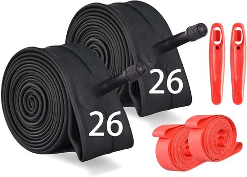 2 Pack Bike Inner Tire Tube 24x1.9/2.125 with Tire Levers and Rim Strips Liner, Schrader Valve 24" 24 Inch Bicycle Tire Tubes Tyre in Saudi Arabia
