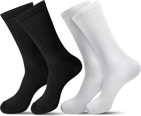 2 Pack Mens Dress Socks Combed Cotton Dress Crew Socks for Men Breathable Business/Casual Men's Socks Size 8-13 in Saudi Arabia