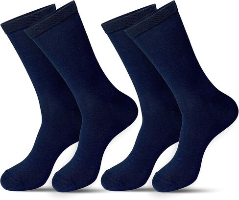 2 Pack Mens Dress Socks Combed Cotton Dress Crew Socks for Men Breathable Business/Casual Men's Socks Size 8-13 in Saudi Arabia