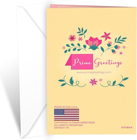 بطاقة عيد ميلاد Prime Greetings للأم (الأم)، مصنوعة في أمريكا، صديقة للبيئة، مخزون بطاقات سميك مع ظرف ممتاز 5 بوصة × 7.75 بوصة، معبأة في بريد واقٍ in Kuwait