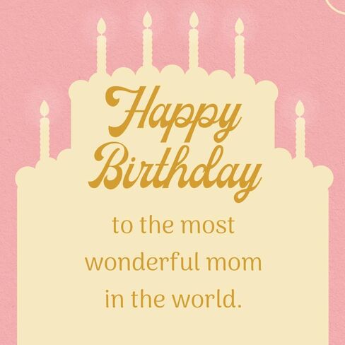 بطاقة عيد ميلاد Prime Greetings للأم (الأم)، مصنوعة في أمريكا، صديقة للبيئة، مخزون بطاقات سميك مع ظرف ممتاز 5 بوصة × 7.75 بوصة، معبأة في بريد واقٍ in Kuwait