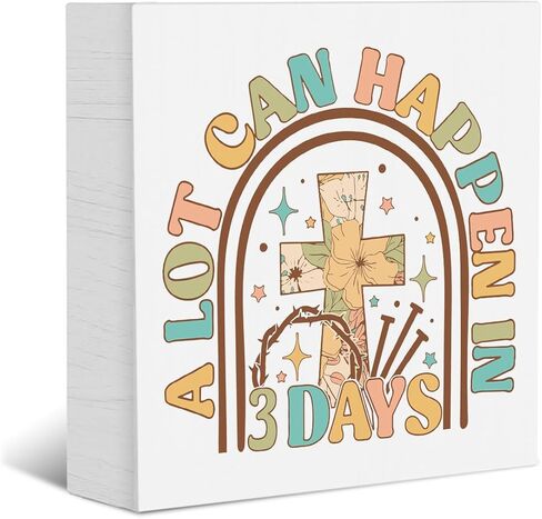 Funny Easter Decorations Bunny Decor Easter Decor Wooden Box Sign Home Farmhouse Office Bedroom Church Decorations Rustic Rabbit Wooden Box Block Plaque for Desk Table Bookshelf Tabletop in Saudi Arabia