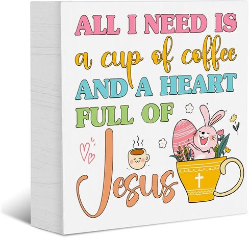 Funny Easter Decorations Bunny Decor Easter Decor Wooden Box Sign Home Farmhouse Office Bedroom Church Decorations Rustic Rabbit Wooden Box Block Plaque for Desk Table Bookshelf Tabletop in Saudi Arabia