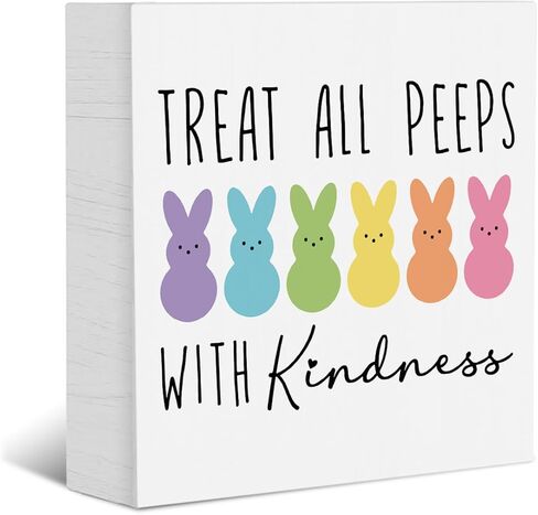 Funny Easter Decorations Bunny Decor Easter Decor Wooden Box Sign Home Farmhouse Office Bedroom Church Decorations Rustic Rabbit Wooden Box Block Plaque for Desk Table Bookshelf Tabletop in Saudi Arabia