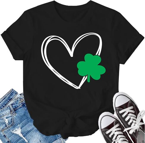 LBP St Patricks Day Shirt for Women Irish Lucky Shamrocks T-Shirt Paddy's Day Tees Saint Patrick's Day Tops in Saudi Arabia