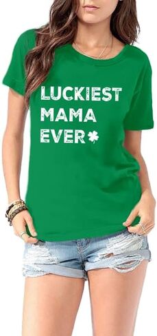 LBP St Patricks Day Shirt for Women Irish Lucky Shamrocks T-Shirt Paddy's Day Tees Saint Patrick's Day Tops in Saudi Arabia