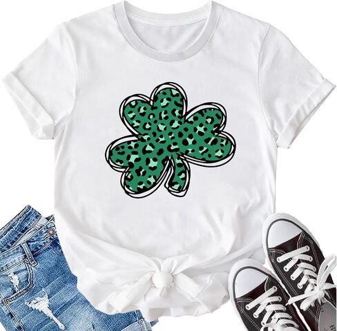 LBP St Patricks Day Shirt for Women Irish Lucky Shamrocks T-Shirt Paddy's Day Tees Saint Patrick's Day Tops in Saudi Arabia