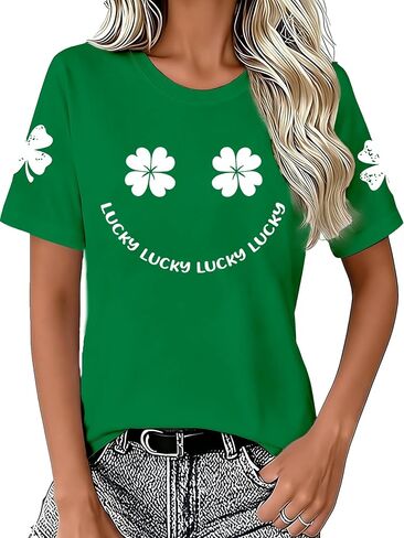 تي شيرت يوم القديس باتريك للسيدات شامروك لاكي تي شيرت Iet's Get Shamrocked تي شيرت in Kuwait