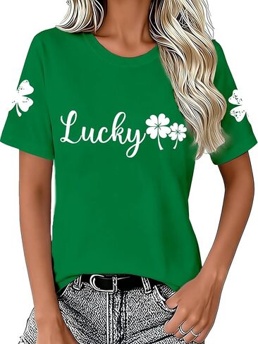 تي شيرت يوم القديس باتريك للسيدات شامروك لاكي تي شيرت Iet's Get Shamrocked تي شيرت in Kuwait