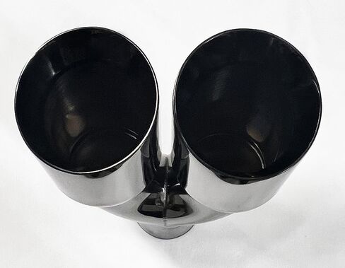 طرف العادم 3.00 بوصة مدخل مزدوج 4.00X12.00 طويل WDDWRP40012-300-BC-SS جدار مزدوج مستدير أسود كروم 304 طرف عادم من الفولاذ المقاوم للصدأ in Saudi Arabia