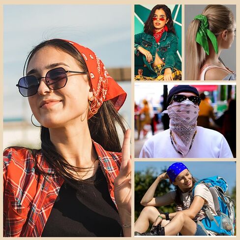 3-Pack 22 Inch Paisley Bandanas, for Men and Women, Multiple Colors, Versatile for Daily Wear, Parties & Styling in Saudi Arabia