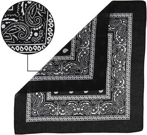 3-Pack 22 Inch Paisley Bandanas, for Men and Women, Multiple Colors, Versatile for Daily Wear, Parties & Styling in Saudi Arabia