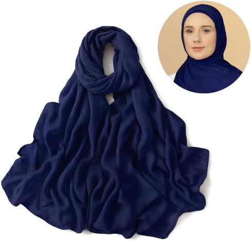 حجاب قطني ممتاز يسمح بمرور الهواء للنساء، خفيف الوزن، غير قابل للانزلاق، وشاح ناعم وأنيق للارتداء اليومي in Saudi Arabia