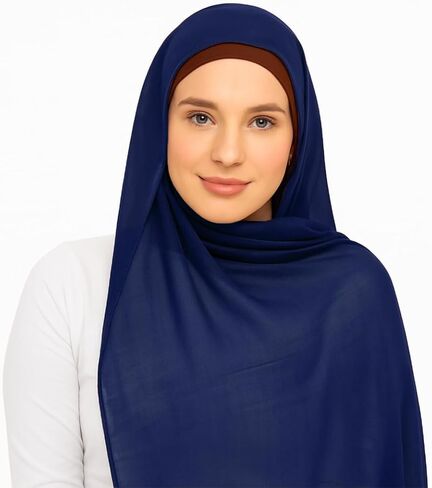 حجاب قطني ممتاز يسمح بمرور الهواء للنساء، خفيف الوزن، غير قابل للانزلاق، وشاح ناعم وأنيق للارتداء اليومي in Saudi Arabia