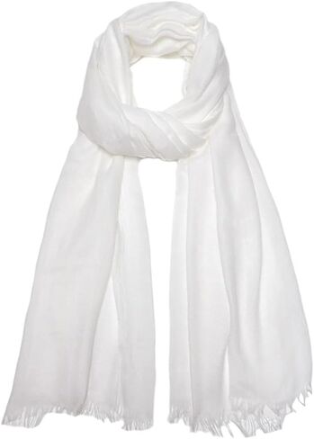 Solid Color Cotton Blend Scarf Lightweight Long Gauze Shawl Linen Beach Wrap Travel Scarf 75"×40" in Saudi Arabia
