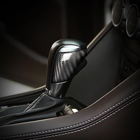 Carbon Fiber Shifter Knob Lower Cover Compatible with Mazda 6 Atenza 3 Axela CX-3 CX-4 CX-5 CX-8 Car Shift Head Shell Insert Decoration Modification Protector (Black) in Saudi Arabia