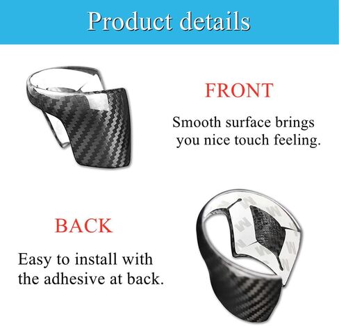 Carbon Fiber Shifter Knob Lower Cover Compatible with Mazda 6 Atenza 3 Axela CX-3 CX-4 CX-5 CX-8 Car Shift Head Shell Insert Decoration Modification Protector (Black) in Saudi Arabia