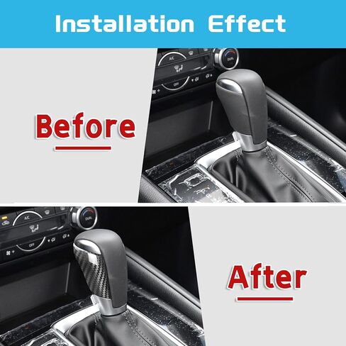 Carbon Fiber Shifter Knob Lower Cover Compatible with Mazda 6 Atenza 3 Axela CX-3 CX-4 CX-5 CX-8 Car Shift Head Shell Insert Decoration Modification Protector (Black) in Saudi Arabia