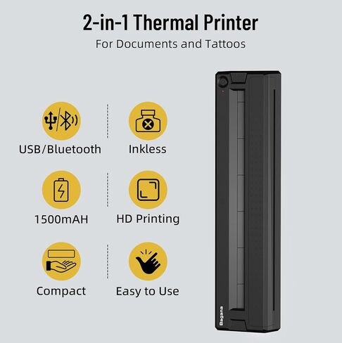 Bagana Portable Printers Wireless for Travel, Bluetooth Thermal Small Printer Supports 8.5" x 11" US Letter & A4 Size, Inkless Mobile Compact Printer for Phone&Laptop for Home Office School in Kuwait