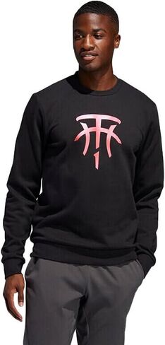 adidas Men's Tracy McGrady Logo Crew Neck Sweatshirt, Black in Saudi Arabia