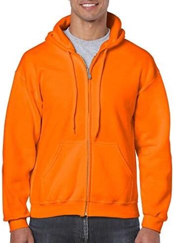 Gildan Heavy Blend 8 oz. 50/50 Full Zip Hood (G186), Safefty Orange, Medium in Saudi Arabia