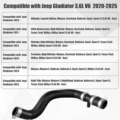 خرطوم مدخل مشعاع المحرك 68280782AD من COOL STAR متوافق مع Jeep Gladiator 2020-2026 Wrangler 2018-2026 يستبدل 68280782AC 68280782AB in Saudi Arabia