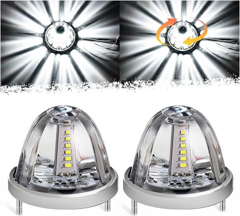 أضواء البطيخ الأرجواني LED علامة جانبية بدوره أضواء الإشارة، 2PCS التخليص الدورية ستروب ثابت 30 أضواء البطيخ المياه لمقطورات Kenworth Freightliner Peterbilt نصف الشاحنات in Kuwait