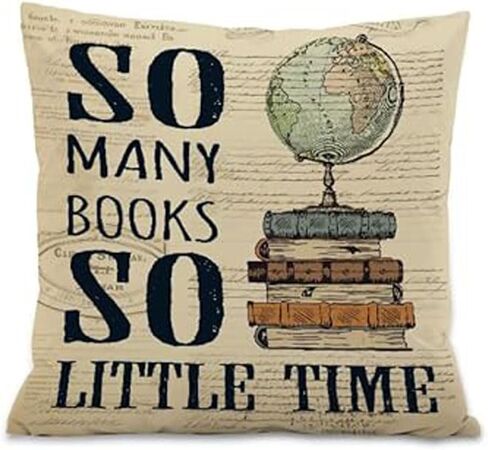 RYKEEN Book Lover Throw Pillow Covers 18x18 Inch，Set of 4 Reading Nook Decorate Pillow Covers Classroom Pillowcase for Kids Reading Room Library Study(18x18 Inch) in Saudi Arabia