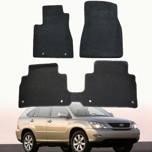 GXARTS Car Floor Mats Carpet Full Set Fit for Lexus RX350 RX330 RX400h 2004 2005 2006 2007 2008 2009 | All-Weather, Velour, Black 4PCS | Waterproof ＆ Anti Sliding Back in Saudi Arabia
