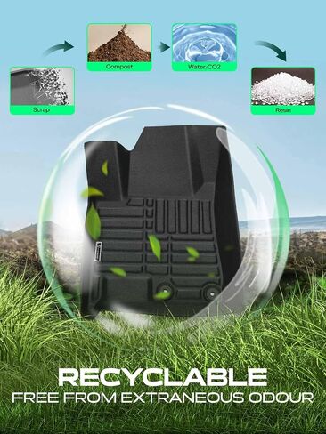 سجادات أرضية YHTAUTO متوافقة مع كاديلاك SRX 2010-2016، وبطانات أرضية TPE مناسبة للحماية من جميع الأحوال الجوية، الصف الأول والثاني، مجموعة من 3 قطع باللون الأسود in Kuwait