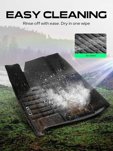 سجادات أرضية YHTAUTO متوافقة مع كاديلاك SRX 2010-2016، وبطانات أرضية TPE مناسبة للحماية من جميع الأحوال الجوية، الصف الأول والثاني، مجموعة من 3 قطع باللون الأسود in Kuwait