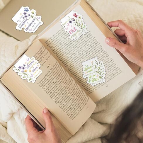 الإشارات المرجعية المغناطيسية المسيحية الإسبانية - 9 قطع من علامات كتاب آية الكتاب المقدس لقراءة النساء علامات الصفحات الدينية الملهمة هدايا للأطفال والطلاب والمعلمين وإكسسوارات المدرسة ومستلزمات الكنيسة in Saudi Arabia