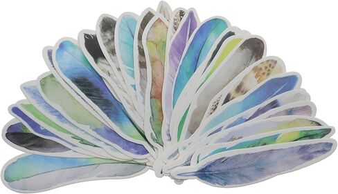 2 Boxes/60 PCS Color Feather Paper Bookmark Feather Shaped Bookmark Paper Bookmarks for Book Lovers Men Women and Students 30 Styles in Kuwait