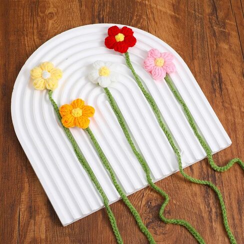 5 قطع من علامات زهرة الكروشيه المرجعية، علامة مرجعية مصنوعة يدويًا على شكل زهرة محبوكة للنساء، علامات كتاب كروشيه عباد الشمس اللطيفة لمحبي الكتب والمعلمين، سحر حقيبة شخصية in Kuwait