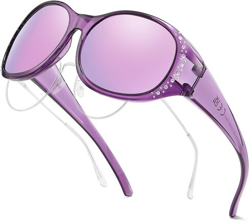 نظارات شمسية مستقطبة من FIMILU تناسب النظارات الشمسية للنساء، نظارات شمسية مع حجر الراين للقيادة وحماية من الأشعة فوق البنفسجية 400 في الهواء الطلق in Kuwait