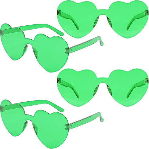 4PCS Heart Glasses for Women - Cute Sunglasses for Party, Festivals & Color War Accessories in Kuwait