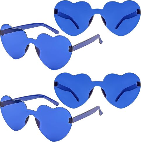 4PCS Heart Glasses for Women - Cute Sunglasses for Party, Festivals & Color War Accessories in Saudi Arabia