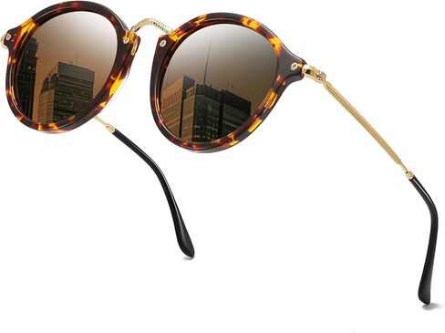 نظارات شمسية مستقطبة مستديرة للنساء بإطار دائري على شكل سلحفاة عصري in Kuwait