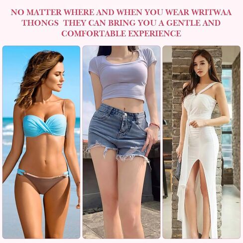GALPADA Thong Seamless Thong 2 Pack Invisible nude underwear c string for women C- String Clear Strap Womens in Saudi Arabia