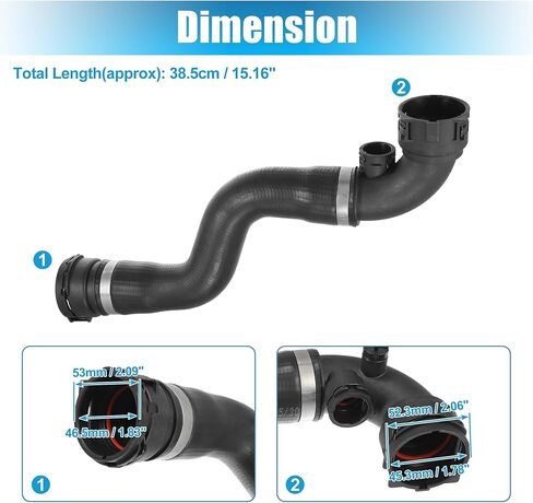 uxcell Upper Radiator Coolant Hose Pipe for BMW X3 2.5L L6 - Gas 3.0L L6 - Gas 2004 2005 for BMW X3 3.0L L6 - Gas 2006 No.11533400207 in Saudi Arabia