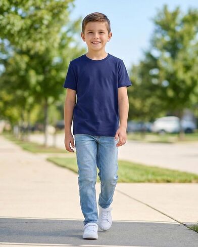 Boys T-Shirts 5 Pack,100% Cotton Jersey Short Sleeve Crew Neck Shirts for Boys School,Daily and Sports Wear 4-16 Years in Kuwait