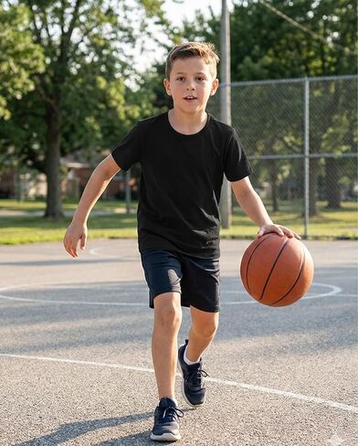 Boys T-Shirts 5 Pack,100% Cotton Jersey Short Sleeve Crew Neck Shirts for Boys School,Daily and Sports Wear 4-16 Years in Kuwait