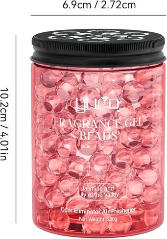 معطر هواء برائحة جل معطرة برائحة فائقة، يزيل الروائح الكريهة في السيارات والمكاتب ومناطق الحيوانات الأليفة والخزائن، ذو أساس نباتي، 200 جرام، عبوة من قطعة واحدة، الياسمين وزنبق الوادي in Kuwait