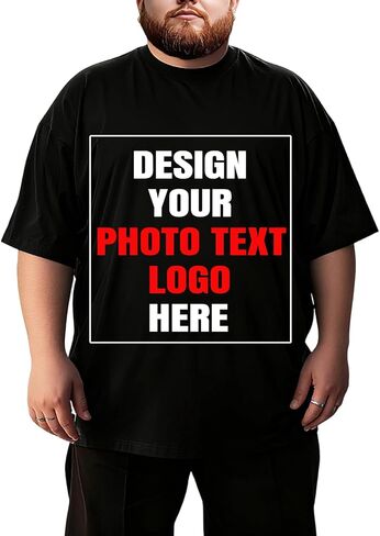 Custom Plus Size T-Shirts Big and Tall Men's T-Shirts Customized Image Text Logo Shirt Short Sleeve Tee Customized Tees in Saudi Arabia