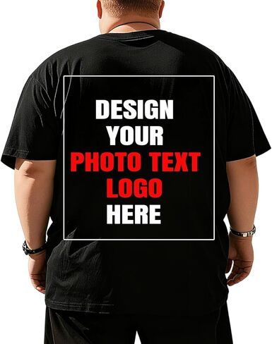 Custom Plus Size T-Shirts Big and Tall Men's T-Shirts Customized Image Text Logo Shirt Short Sleeve Tee Customized Tees in Saudi Arabia